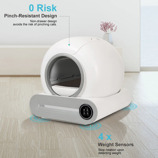 Self-Cleaning Cat Litter Box with App Control, Litter Mat, and Waste Bags by PetZync
