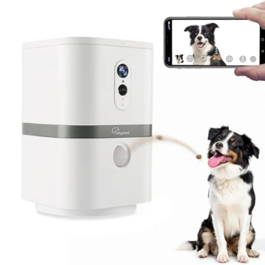 AI Dog Camera with Automatic Treat Dispenser and 180° Pan View by PetZync