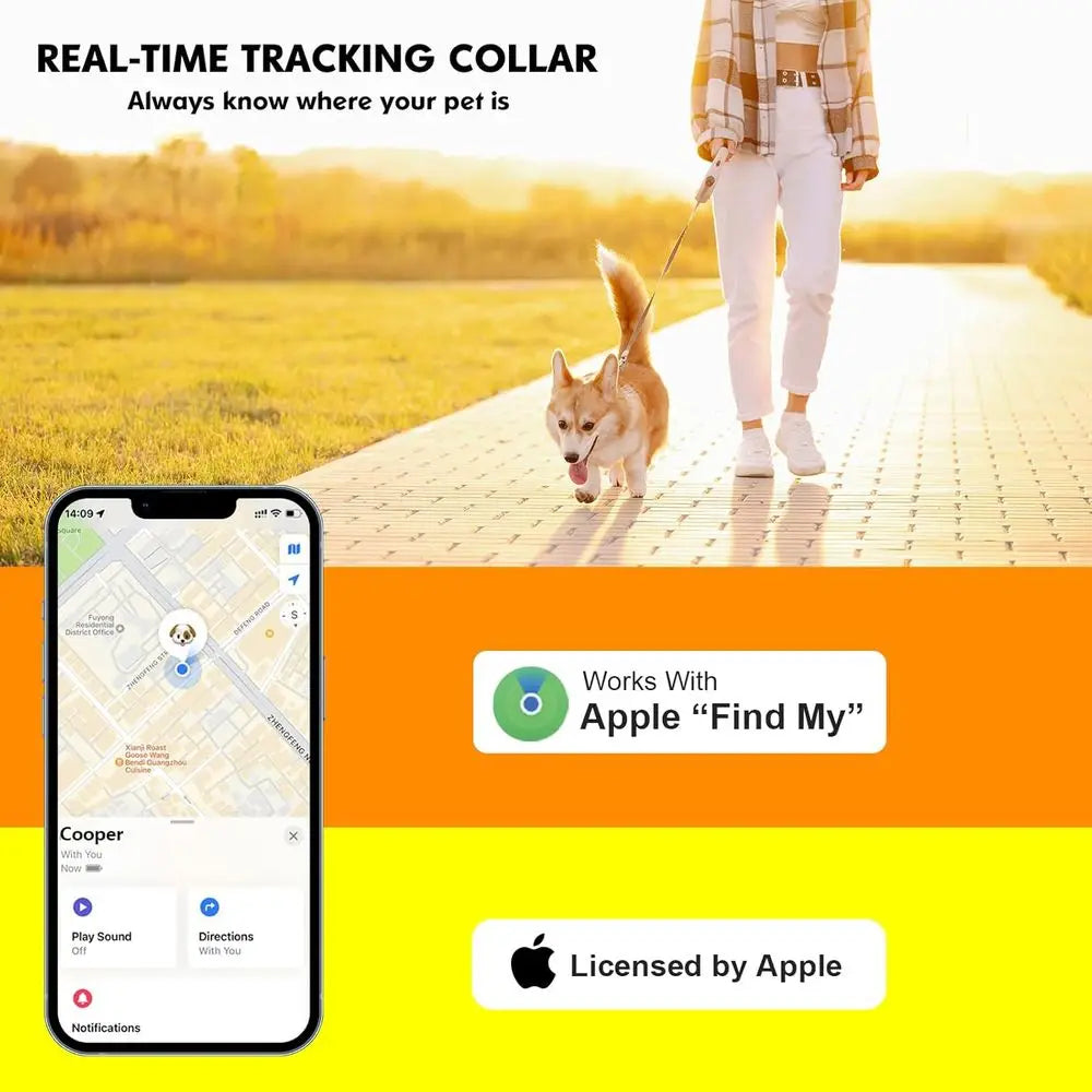 iOS Dog Tracking Collar with Apple Find My Support, No Monthly Fee by PetZync