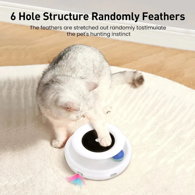 2-in-1 Automatic Feather and Ball Toy for Cats by PetZync