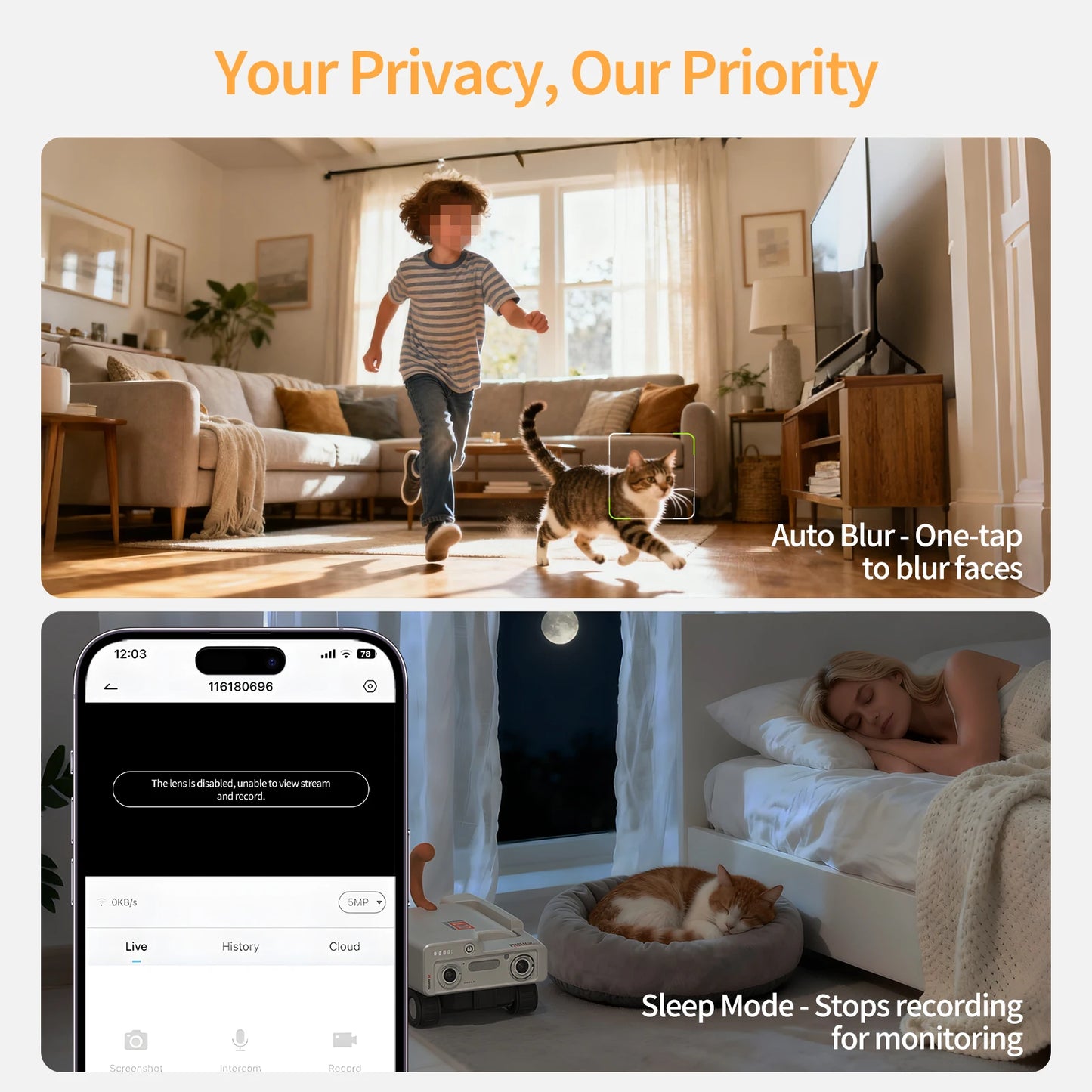 2K Smart Pet Camera Rover with Auto Tracking & Two-Way Talk