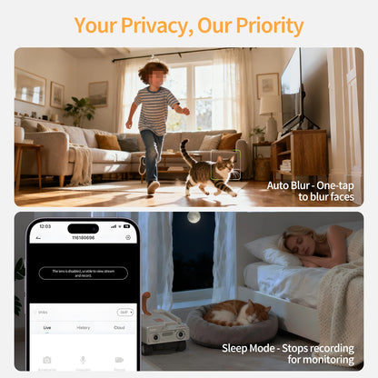 2K Smart Pet Camera Rover with Auto Tracking & Two-Way Talk