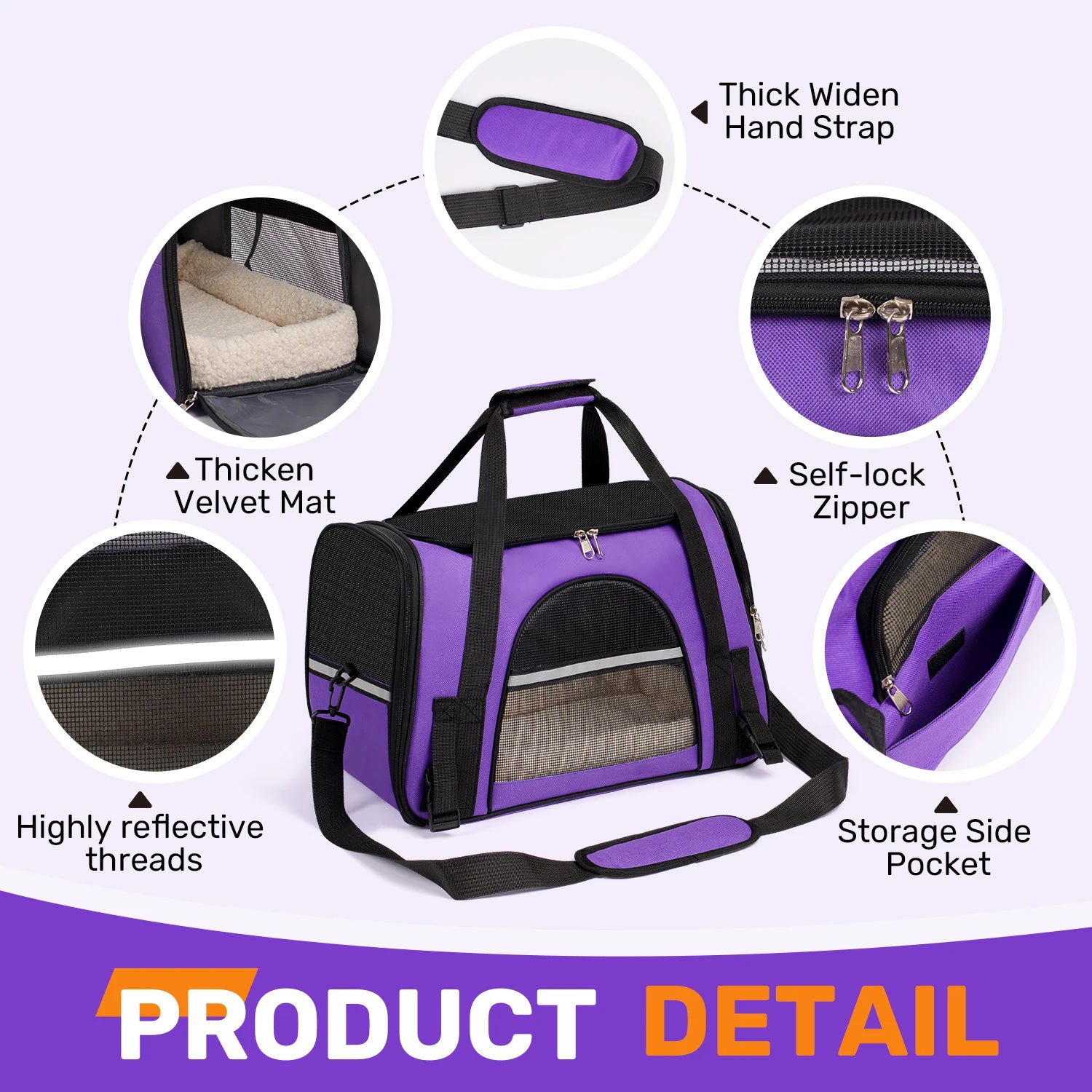 Soft-Sided Foldable Pet Carrier for Cats and Small Dogs up to 20 lbs by PetZync