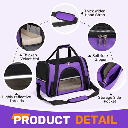 Soft-Sided Foldable Pet Carrier for Cats and Small Dogs up to 20 lbs by PetZync