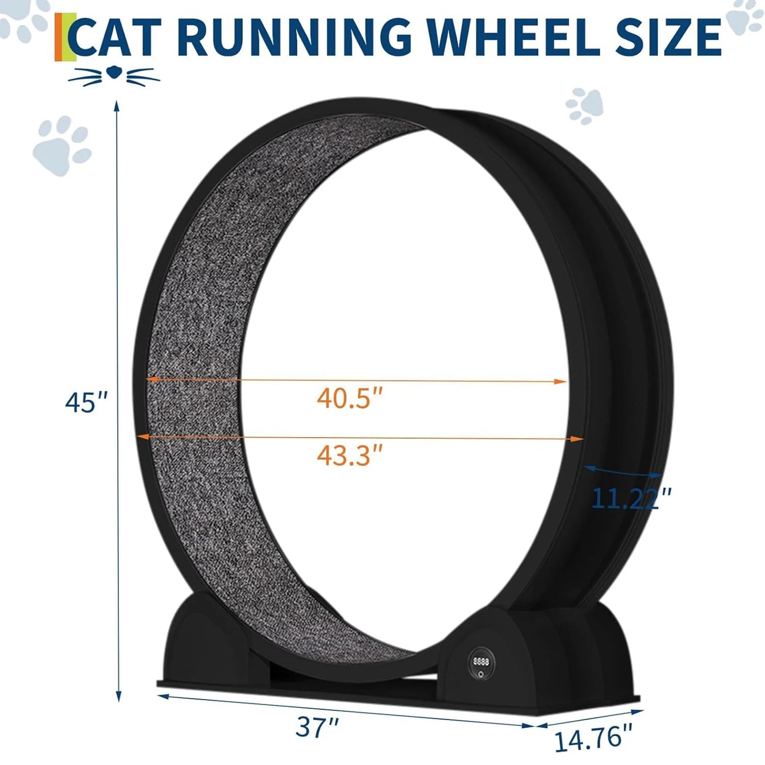 ABS Cat Exercise Wheel with Pedometer for Indoor Cats by PetZync
