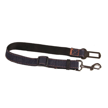Adjustable Camouflage Denim Dog Car Safety Seat Belt Leash by PetZync