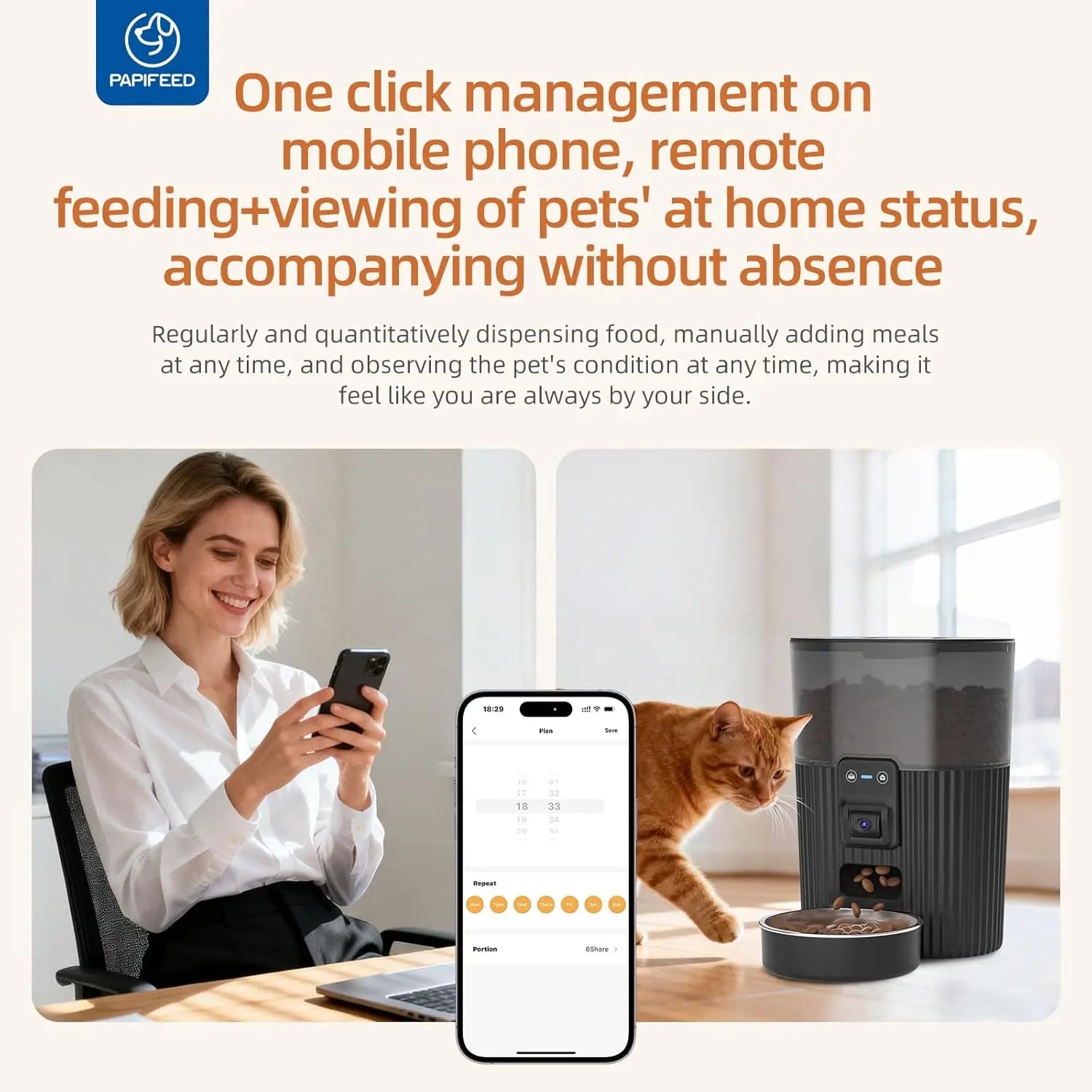 Smart WiFi Pet Feeder with Camera, Water Fountain, and App Control by PetZync