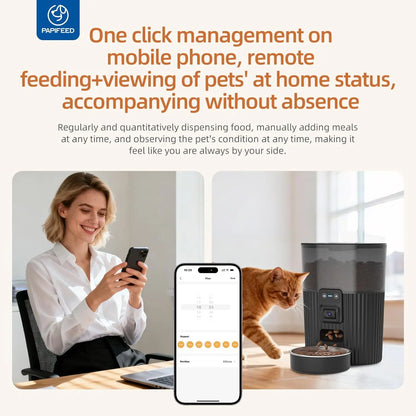 Smart WiFi Pet Feeder with Camera, Water Fountain, and App Control by PetZync