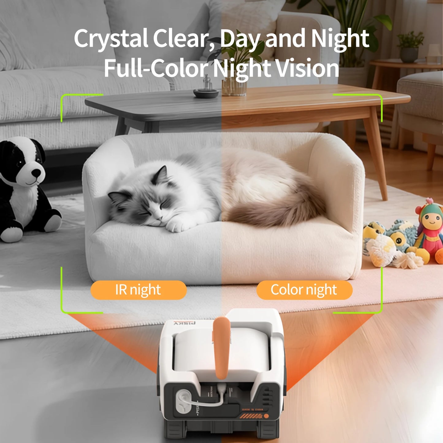 2K Smart Pet Camera Rover with Auto Tracking & Two-Way Talk
