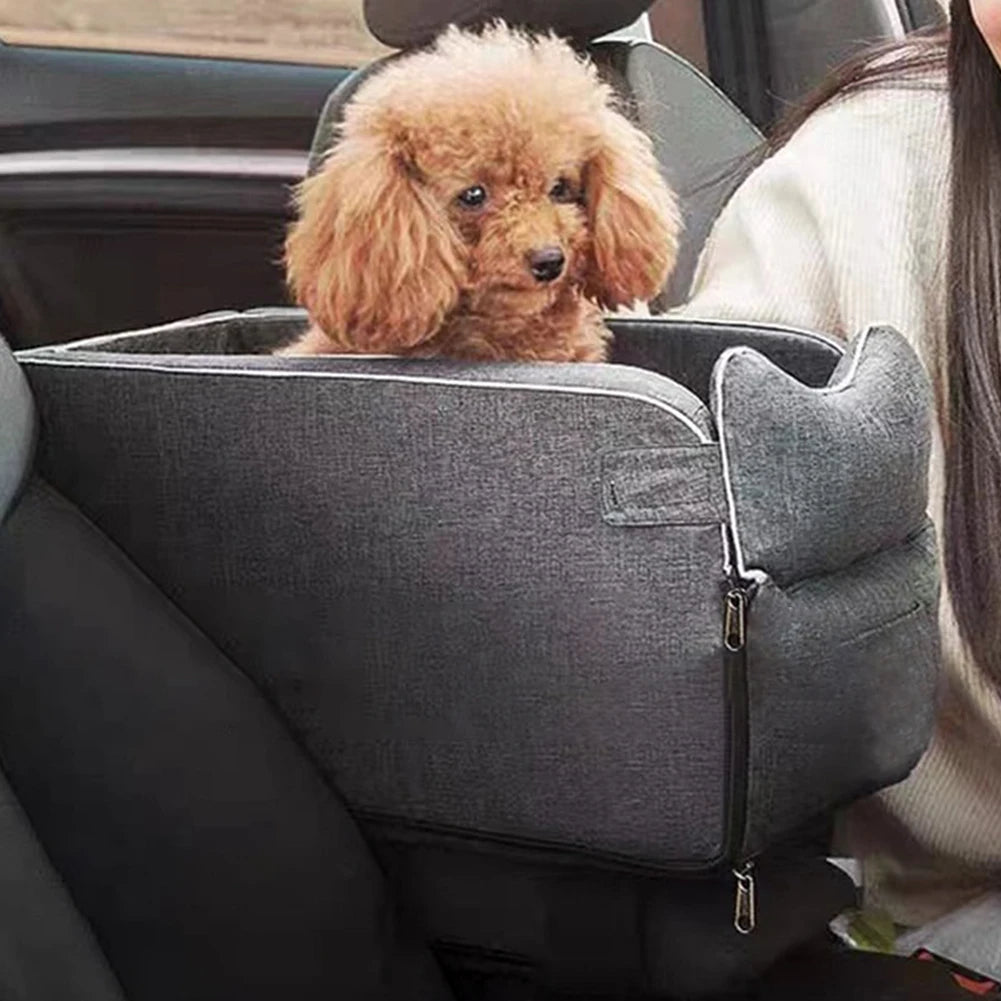 Portable Center Console Dog Car Seat Booster Bed for Small Dogs by PetZync