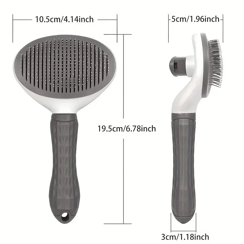 One-Click Self-Cleaning Slicker Brush for Dogs and Cats by PetZync