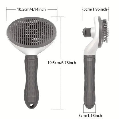 One-Click Self-Cleaning Slicker Brush for Dogs and Cats by PetZync