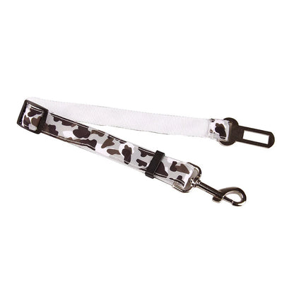 Adjustable Camouflage Denim Dog Car Safety Seat Belt Leash by PetZync