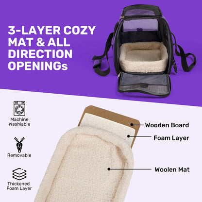 Soft-Sided Foldable Pet Carrier for Cats and Small Dogs up to 20 lbs by PetZync