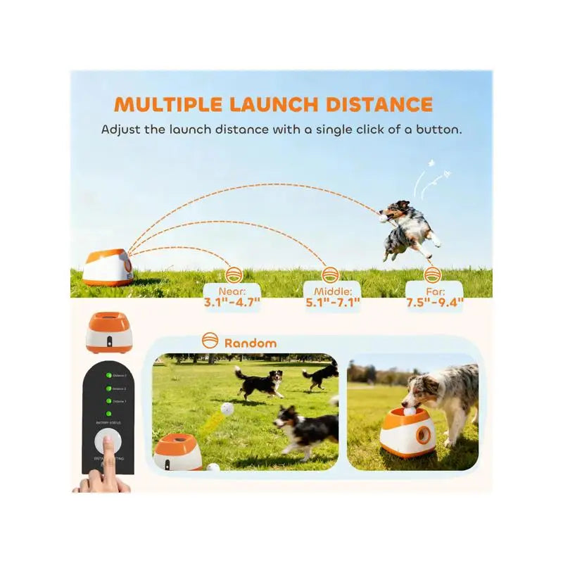 Automatic Dog Ball Launcher with Remote Control for Medium and Large Dogs by PetZync