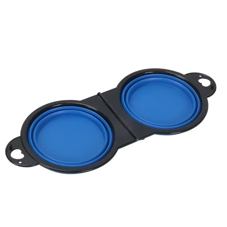 2-in-1 Collapsible Dual Pet Travel Bowl for Food and Water by PetZync