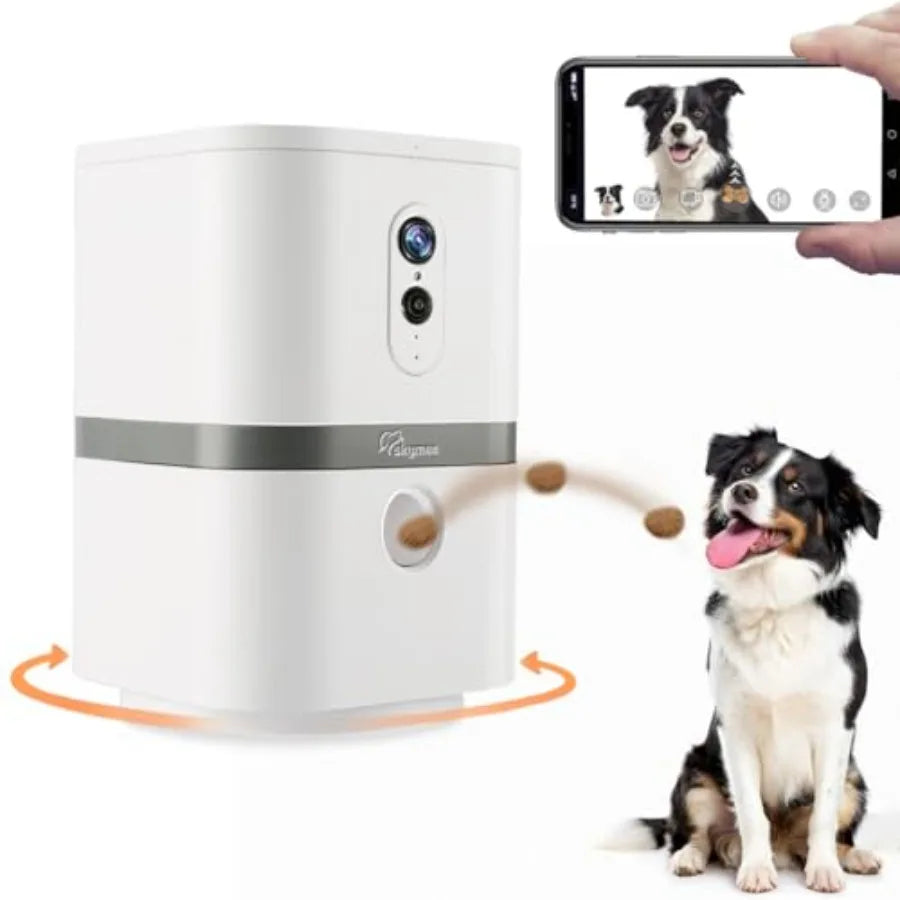 AI Dog Camera with Automatic Treat Dispenser and 180° Pan View by PetZync