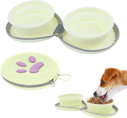 2-in-1 Collapsible Pet Travel Bowl for Food and Water by PetZync