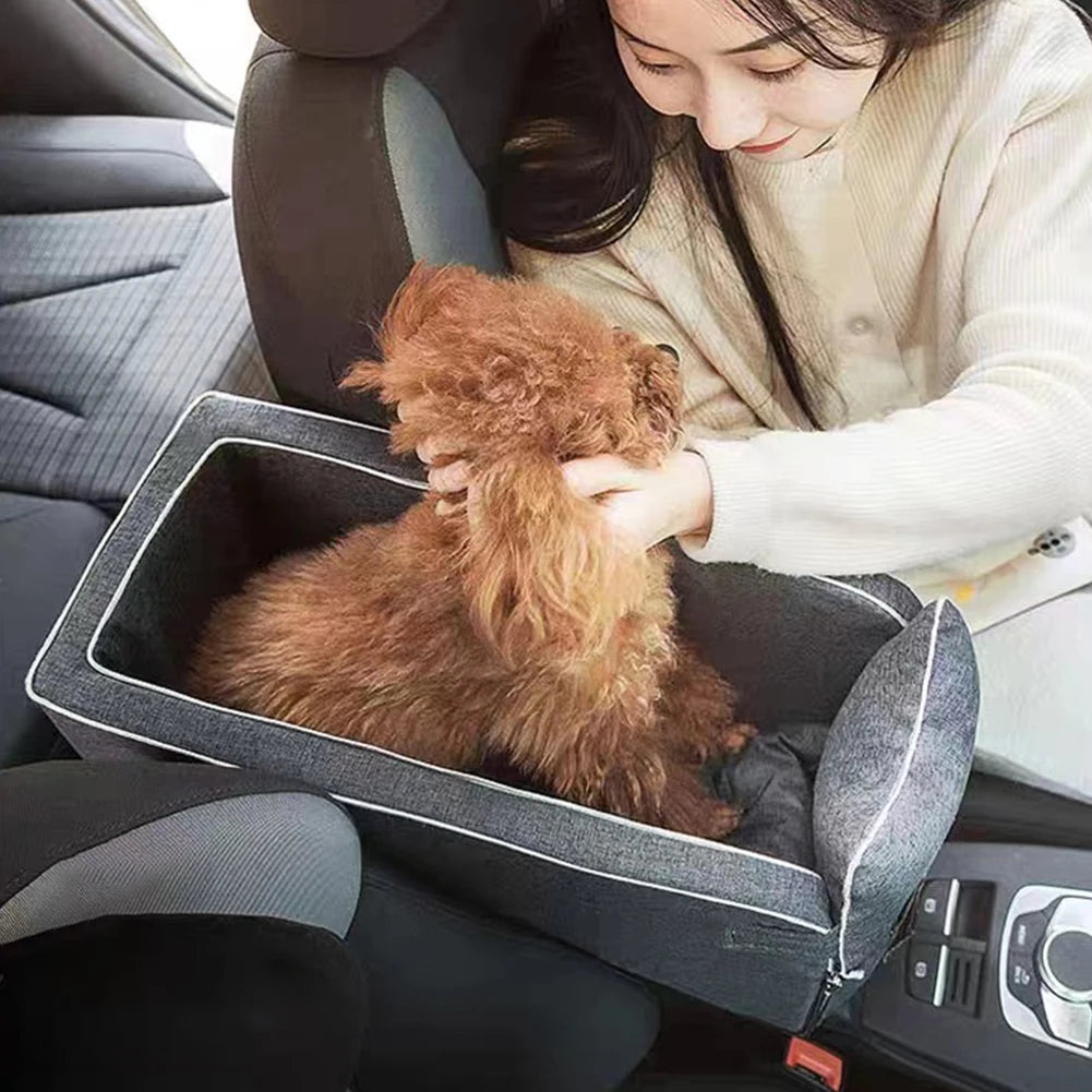 Portable Center Console Dog Car Seat Booster Bed for Small Dogs by PetZync