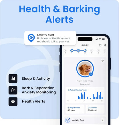 Smart GPS Dog Tracker with Live Tracking, Health Monitoring, and Virtual Fence by PetZync