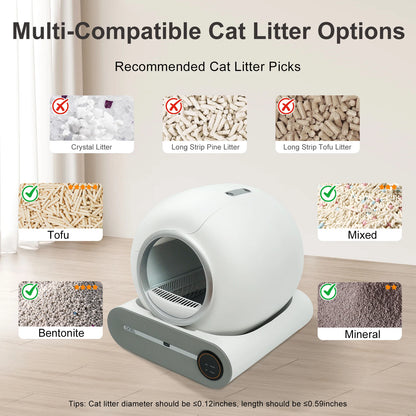 Self-Cleaning Cat Litter Box with App Control, Litter Mat, and Waste Bags by PetZync