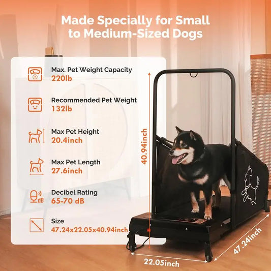 Dog Treadmill for Medium Dogs with LED Display and Remote Control by PetZync