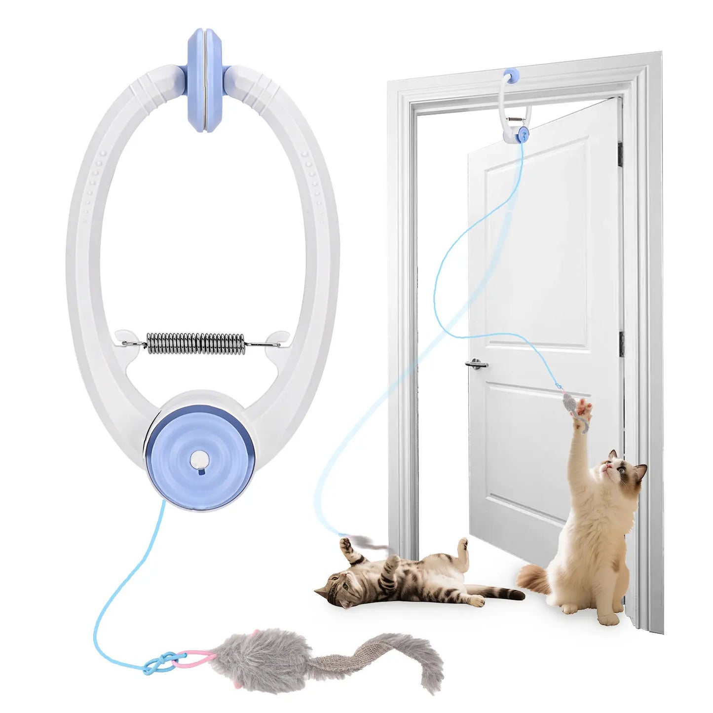 Rechargeable Door-Hanging Interactive Cat Toy with Plush Mice by PetZync