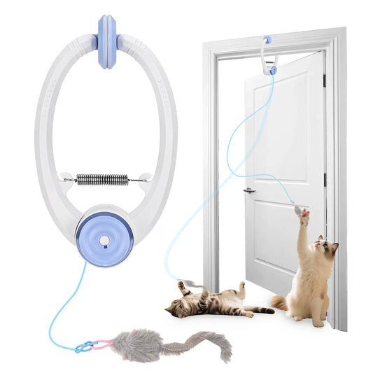 Rechargeable Door-Hanging Interactive Cat Toy with Plush Mice by PetZync
