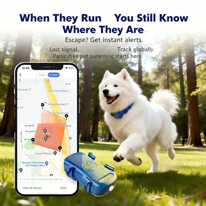 GPS Pet Tracker with Built-In SIM, Real-Time Tracking, and Geofencing by PetZync