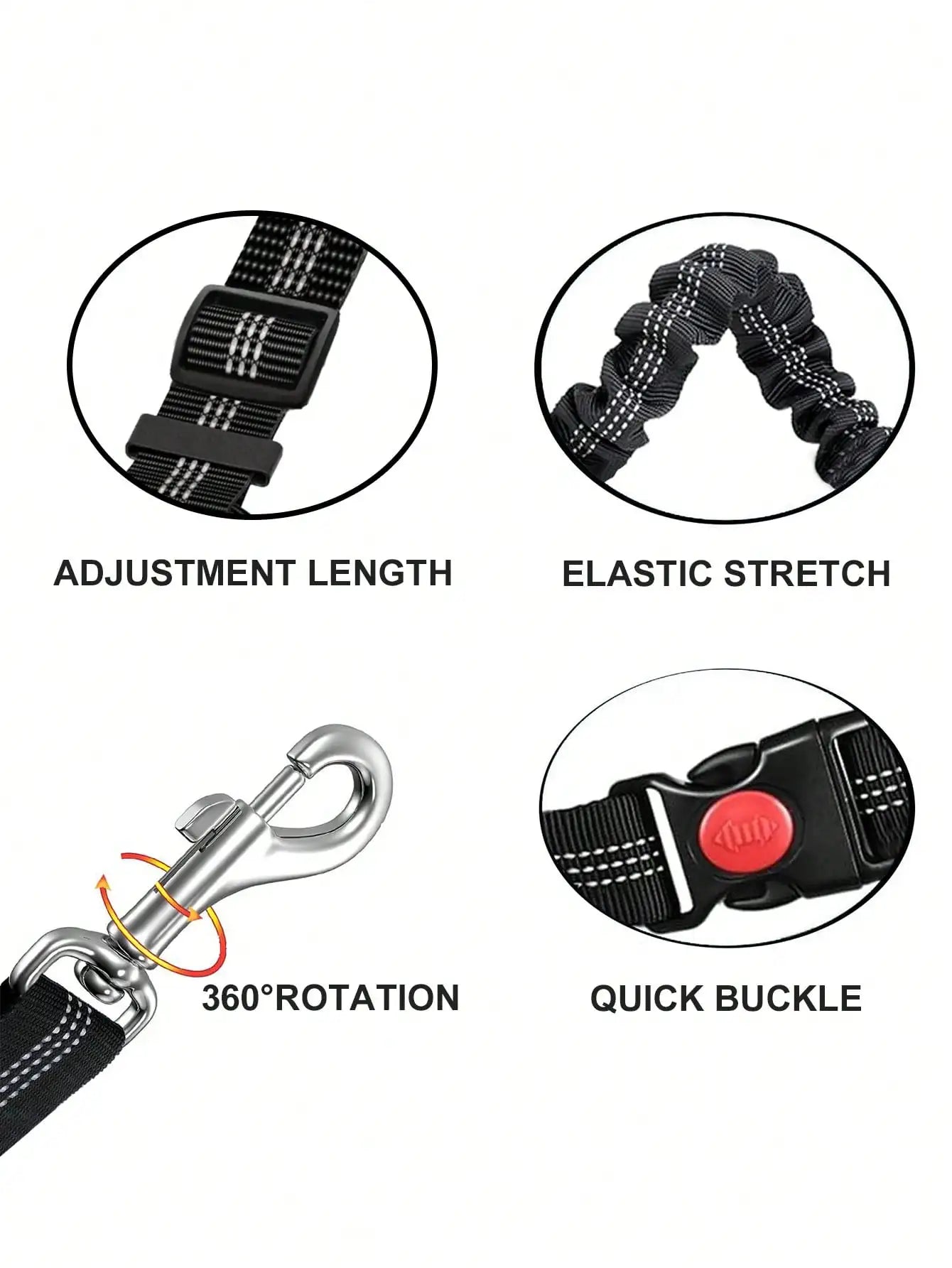 2-in-1 Adjustable Dog Car Seat Belt with Headrest Restraint by PetZync
