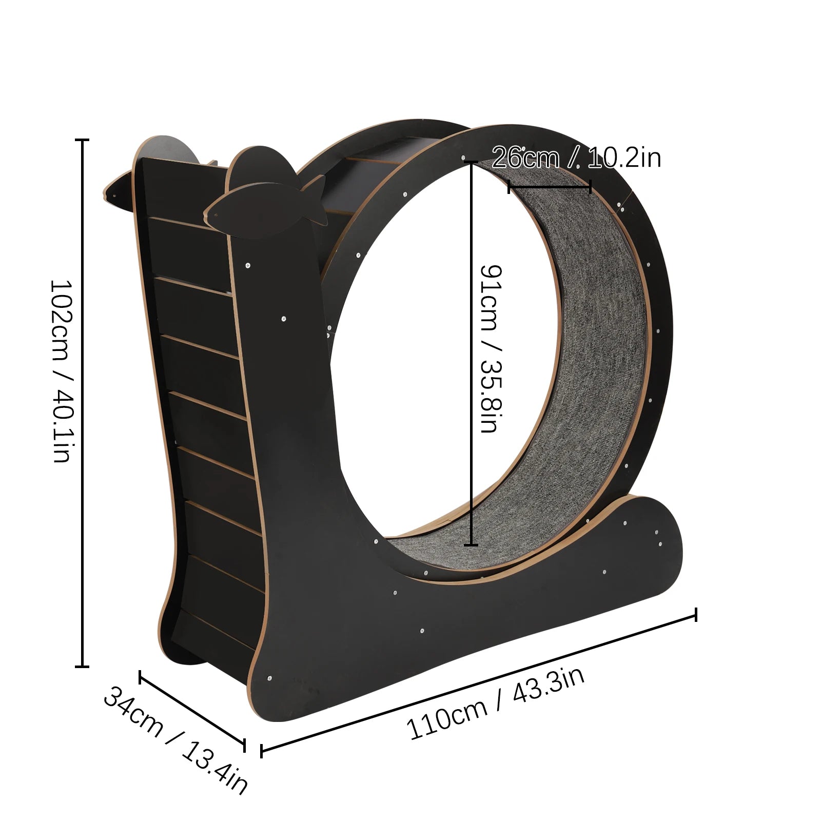 Indoor Cat Exercise Wheel with Carpeted Runway by PetZync