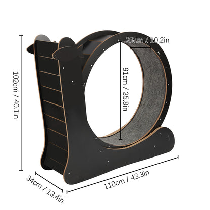 Indoor Cat Exercise Wheel with Carpeted Runway by PetZync