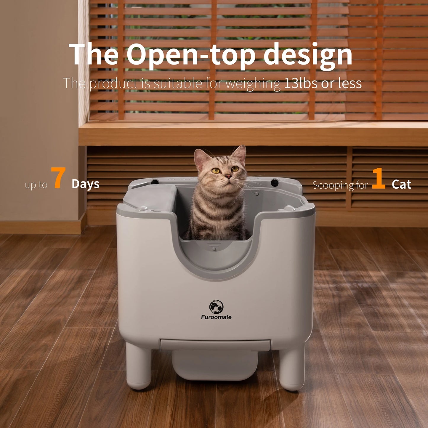 Open-Top Self-Cleaning Automatic Cat Litter Box with Odor Control by PetZync