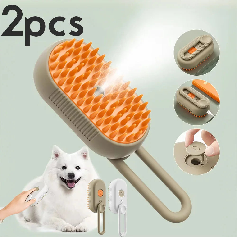 3-in-1 Pet Spray Grooming Brush for Dogs and Cats by PetZync