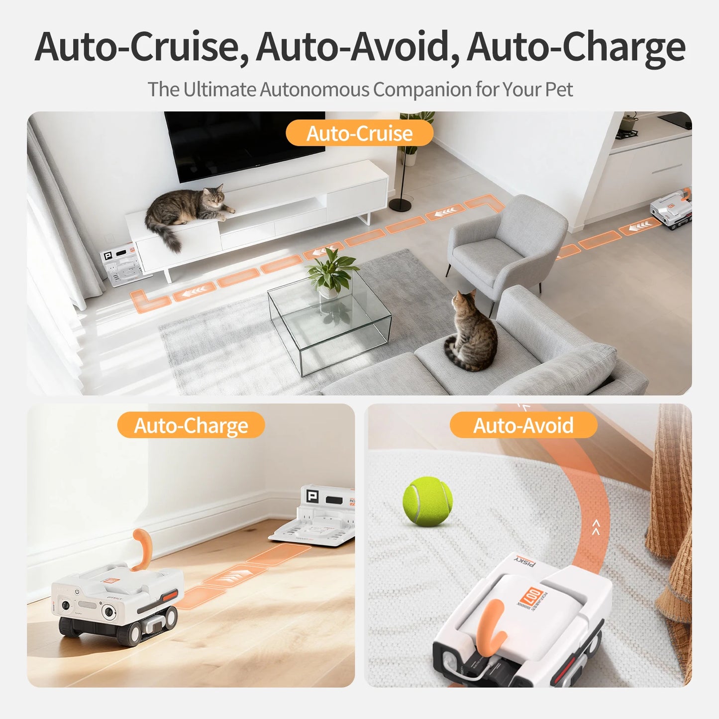 2K Smart Pet Camera Rover with Auto Tracking & Two-Way Talk