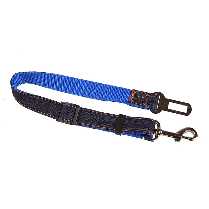 Adjustable Camouflage Denim Dog Car Safety Seat Belt Leash by PetZync
