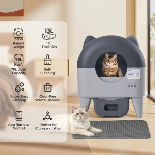 Extra Large Automatic Cat Litter Box with App Control and Odor Management by PetZync
