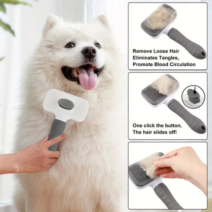 Self-Cleaning Slicker Grooming Brush for Dogs and Cats by PetZync