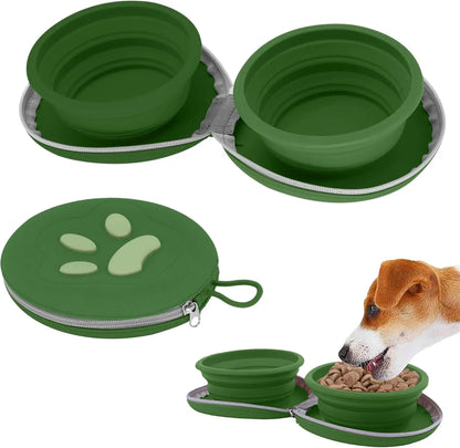 2-in-1 Collapsible Pet Travel Bowl for Food and Water by PetZync