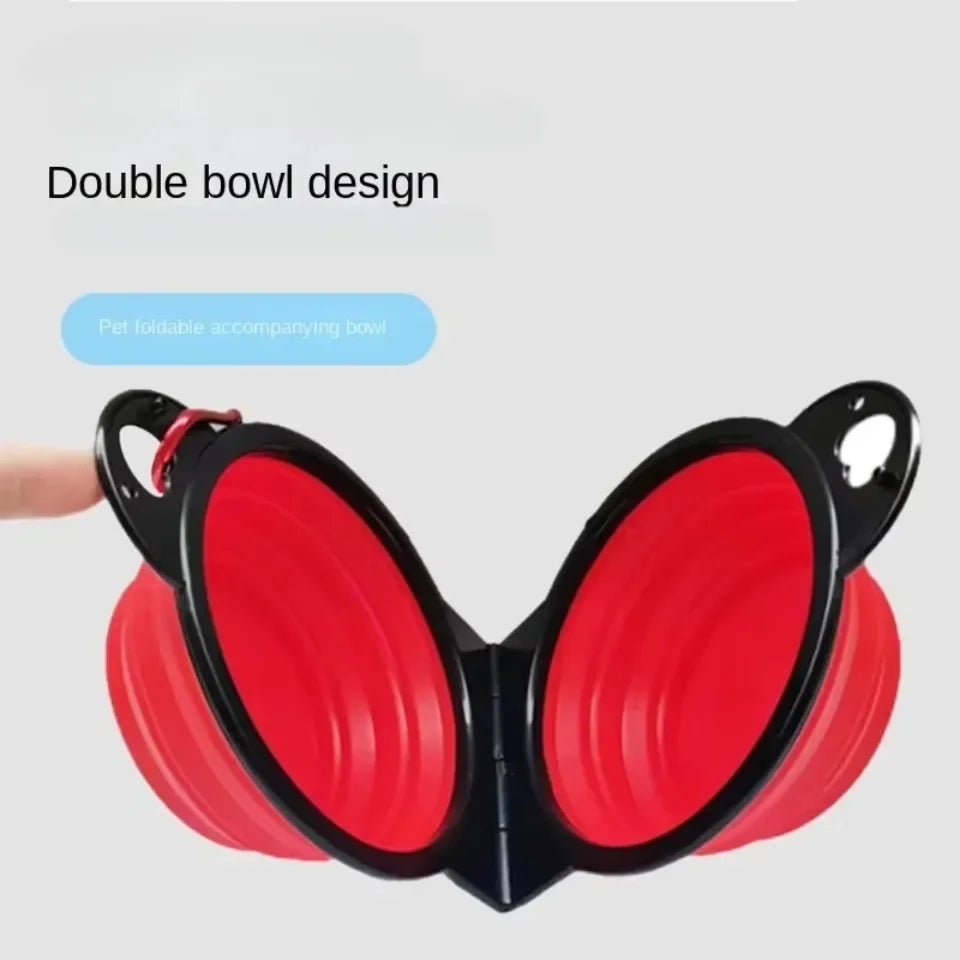 2-in-1 Collapsible Dual Pet Travel Bowl for Food and Water by PetZync