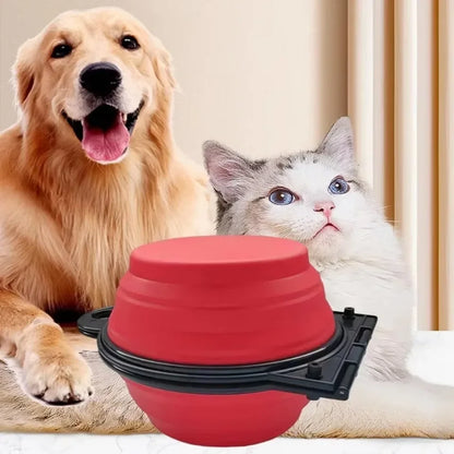 2-in-1 Collapsible Dual Pet Travel Bowl for Food and Water by PetZync