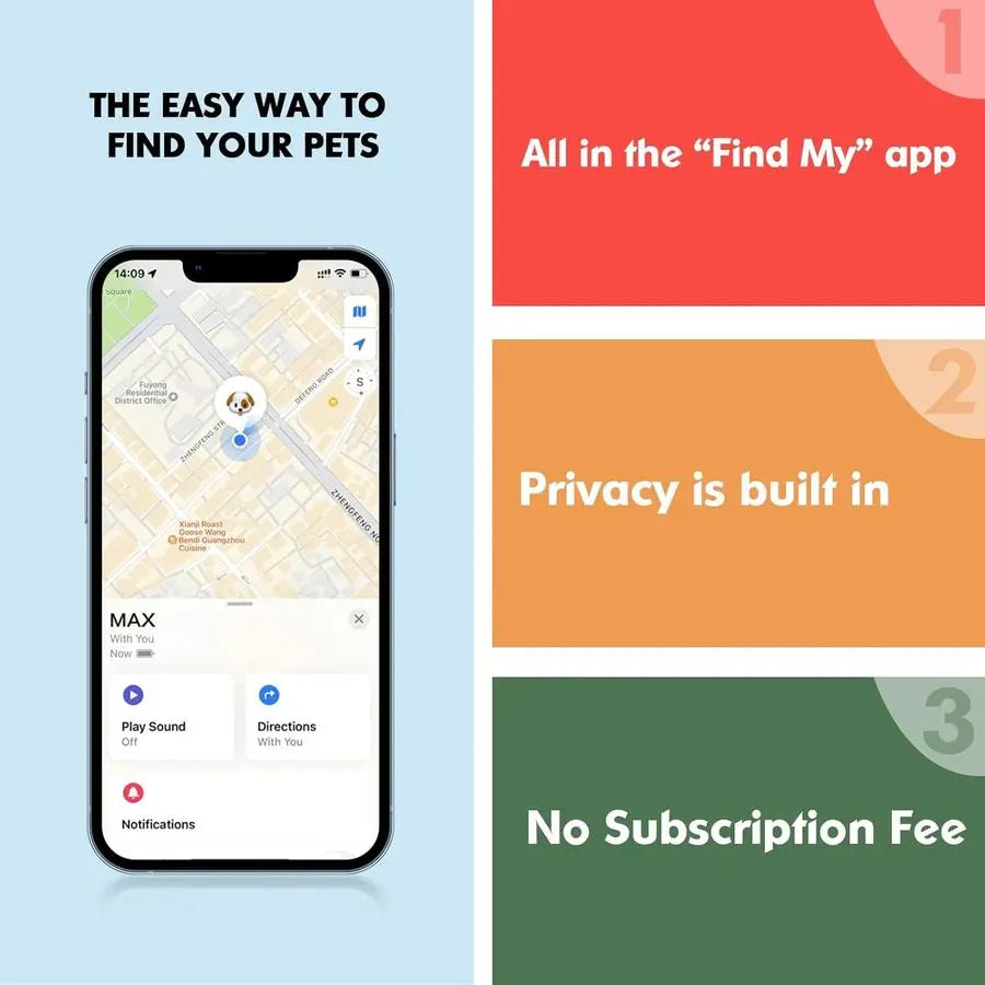 iOS Dog Tracking Collar with Apple Find My Support, No Monthly Fee by PetZync