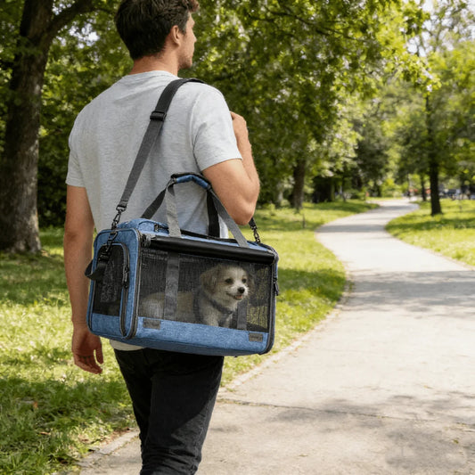 Airline-Approved Foldable Pet Carrier with Privacy Cover for Cats and Small Dogs by PetZync