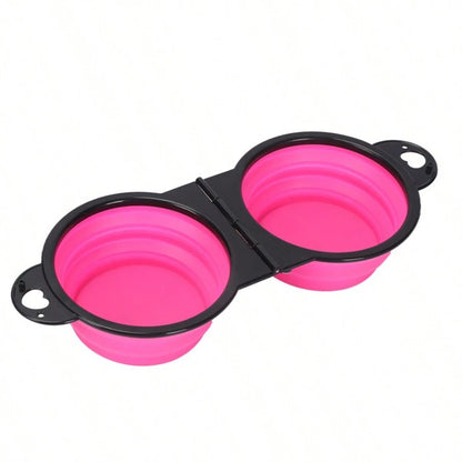 2-in-1 Collapsible Dual Pet Travel Bowl for Food and Water by PetZync