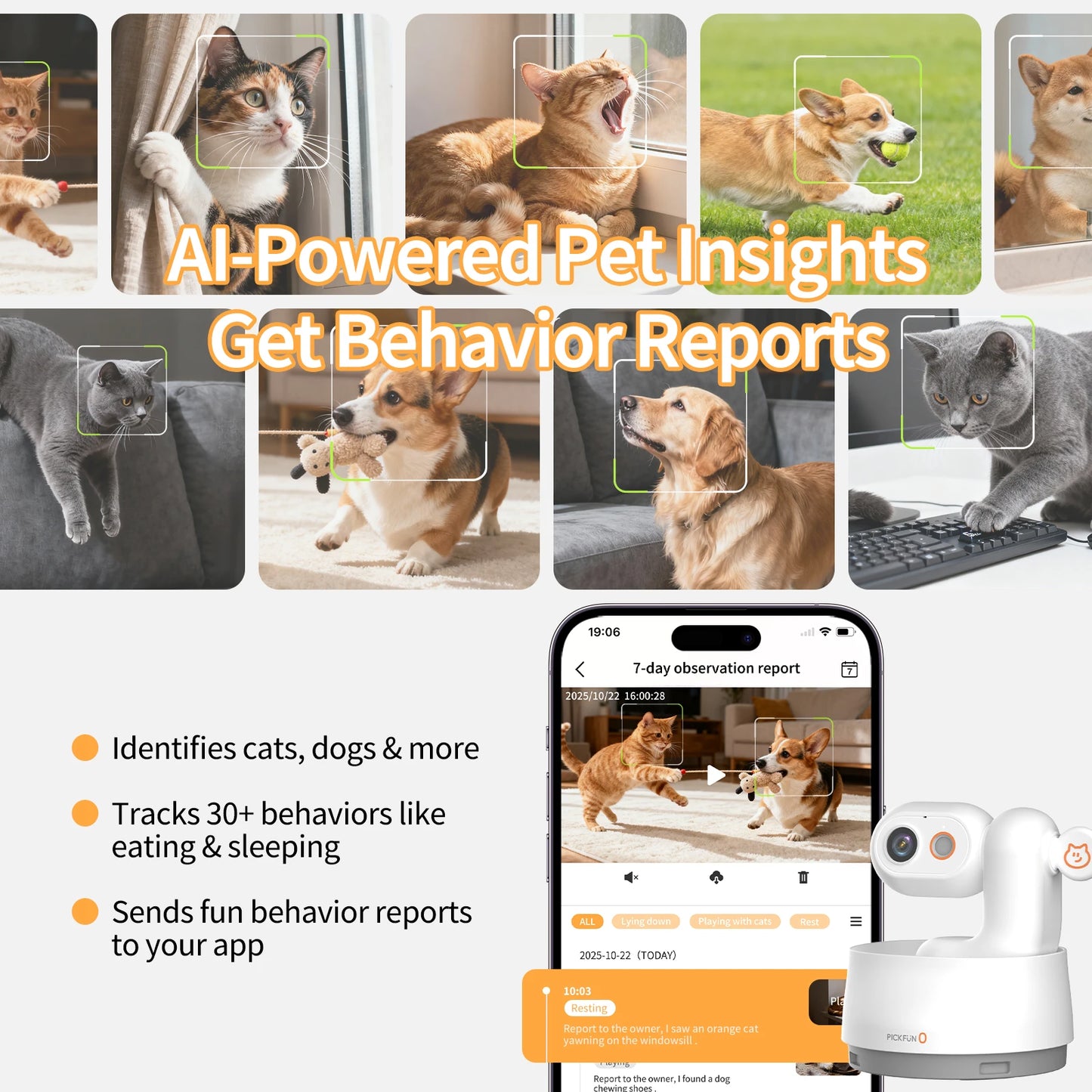 AI Pet Monitoring Camera with 2-Way Audio and Night Vision by PetZync