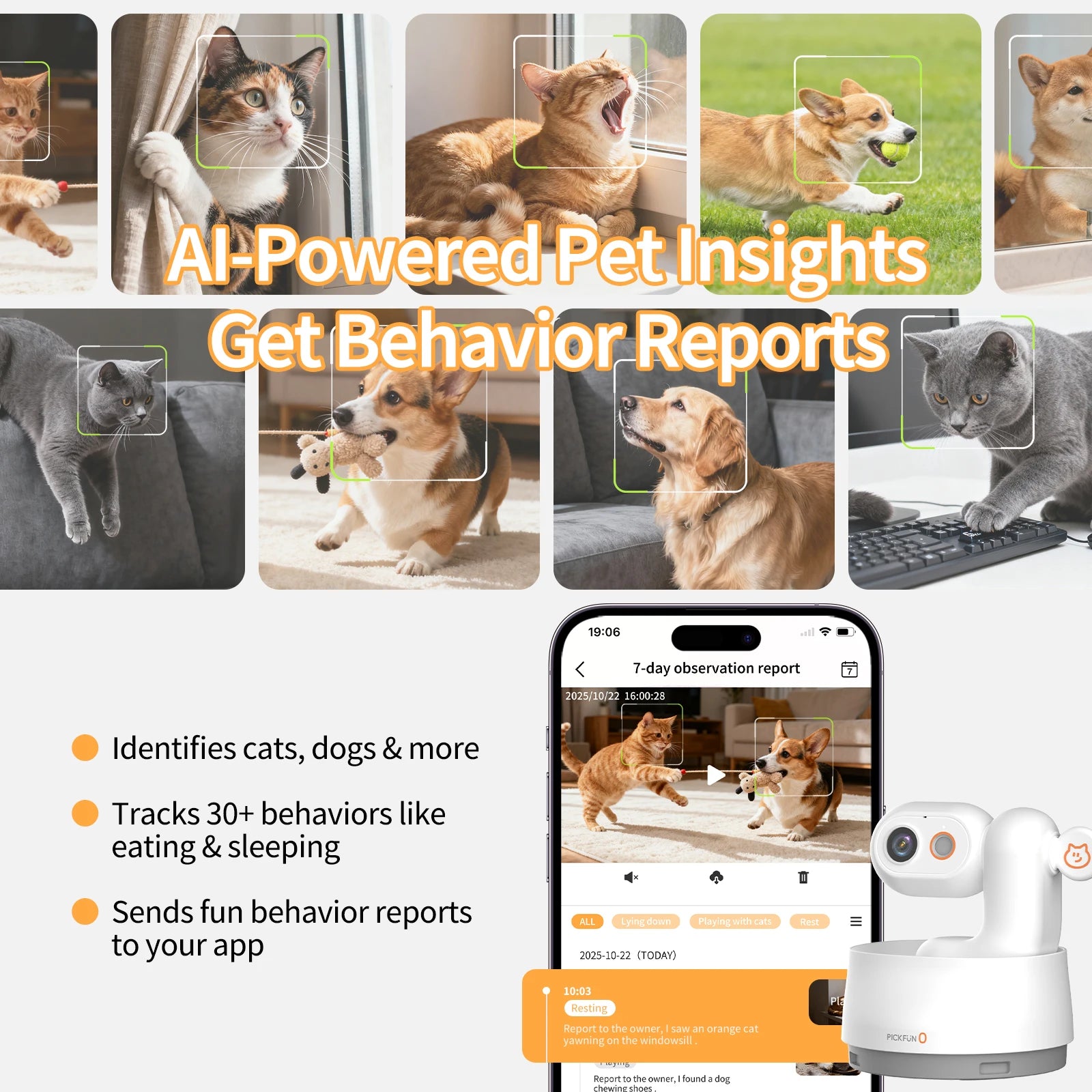 AI Pet Monitoring Camera with 2-Way Audio and Night Vision by PetZync