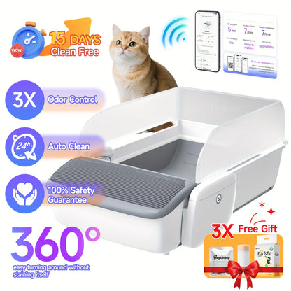 Self-Cleaning Automatic Cat Litter Box with App Control by PetZync