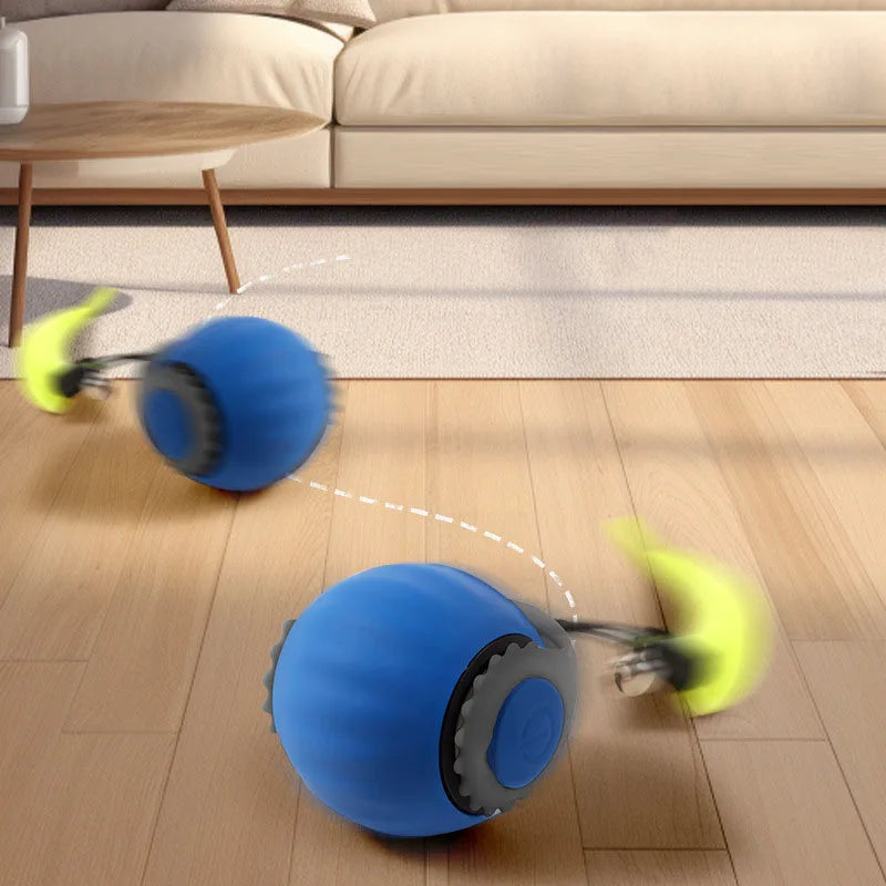 Rechargeable Interactive Rolling Cat Toy Ball with Teaser Tail by PetZync