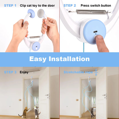Rechargeable Door-Hanging Interactive Cat Toy with Plush Mice by PetZync