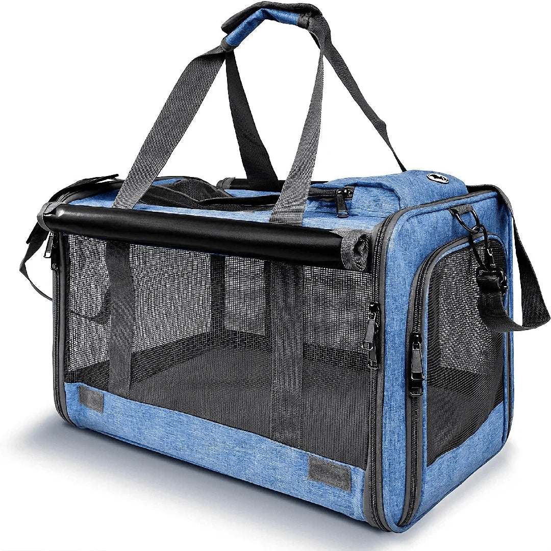Airline-Approved Foldable Pet Carrier with Privacy Cover for Cats and Small Dogs by PetZync